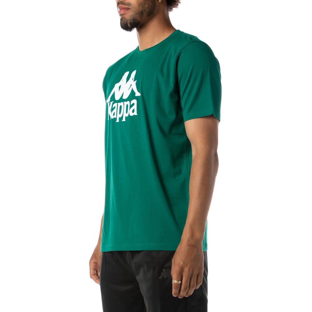 Camiseta Kappa Authentic Estessi Verdes Blancos | 02534-WJPM