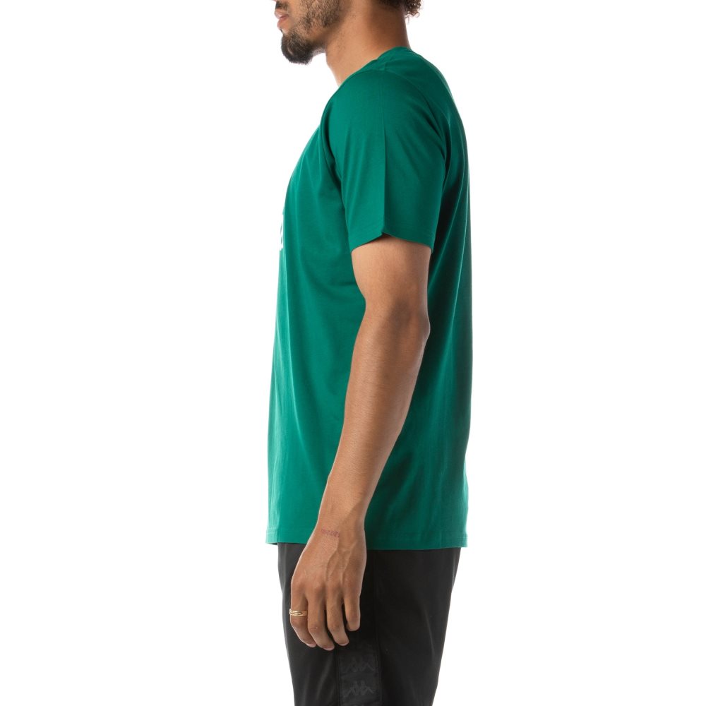 Camiseta Kappa Authentic Estessi Verdes Blancos | 02534-WJPM