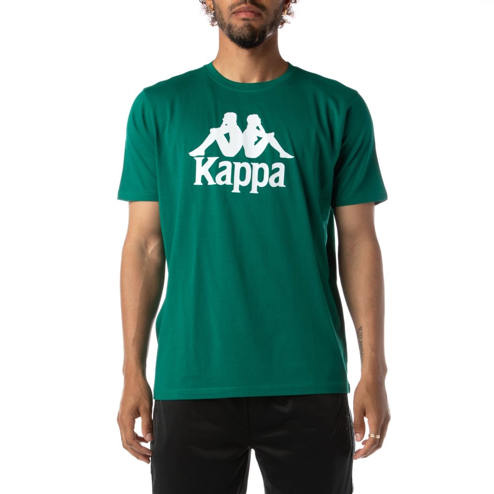 Camiseta Kappa Authentic Estessi Verdes Blancos | 02534-WJPM