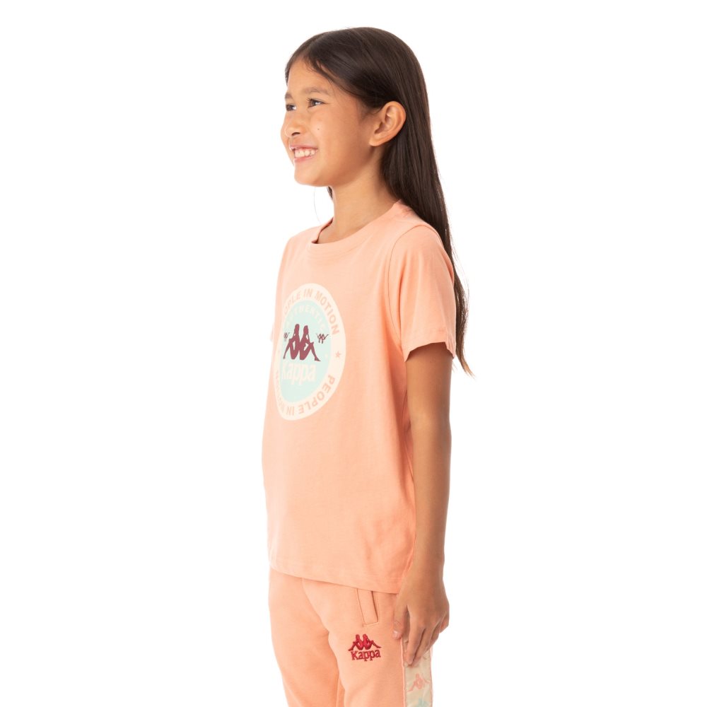 Camiseta Kappa Authentic Franeker Rosas Coral | 35697-LKUR