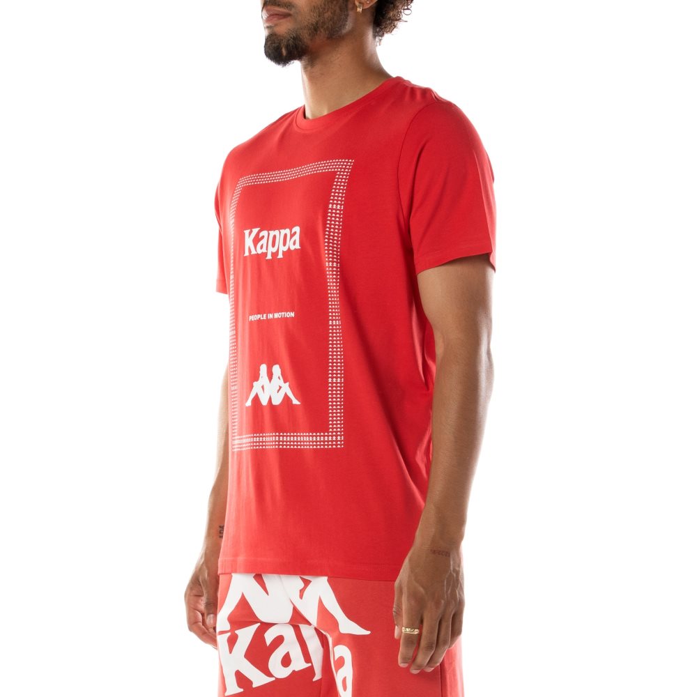 Camiseta Kappa Authentic Graphik Graphy Rojos | 12638-JFIX