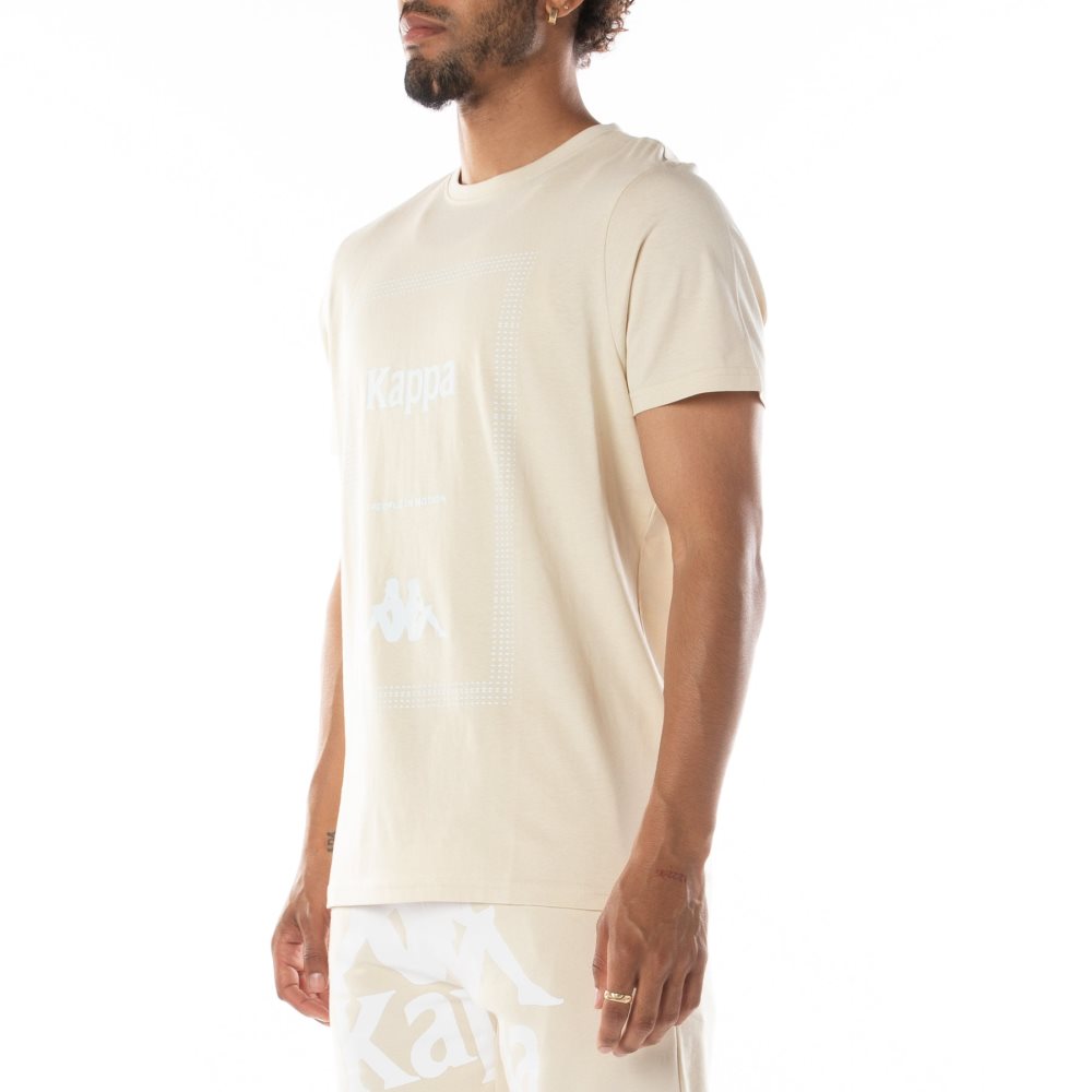 Camiseta Kappa Authentic Graphik Graphy Beige | 23180-YVUZ