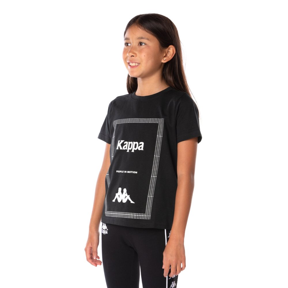 Camiseta Kappa Authentic Graphik Graphy Negros | 48129-LZTG