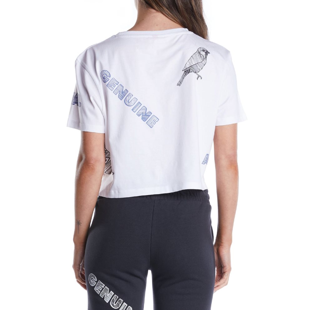 Camiseta Kappa Authentic Graphik Talisa Blancos | 80361-RGPF