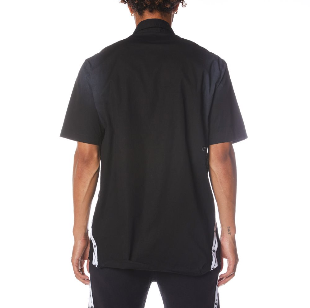 Camiseta Kappa Authentic Jpn Takata Button Down Negros | 76438-UEHB