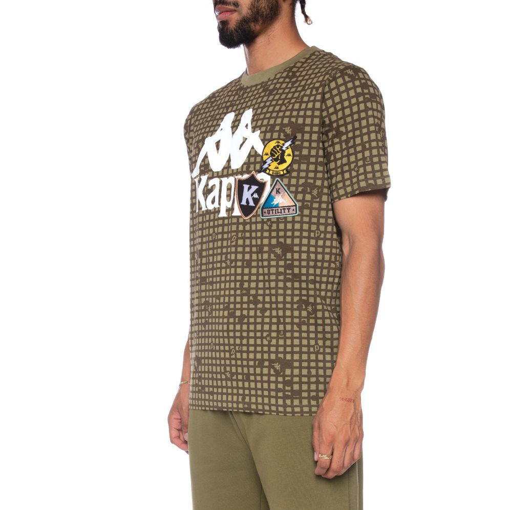 Camiseta Kappa Authentic Kareem Verde Oliva | 19062-HDBR