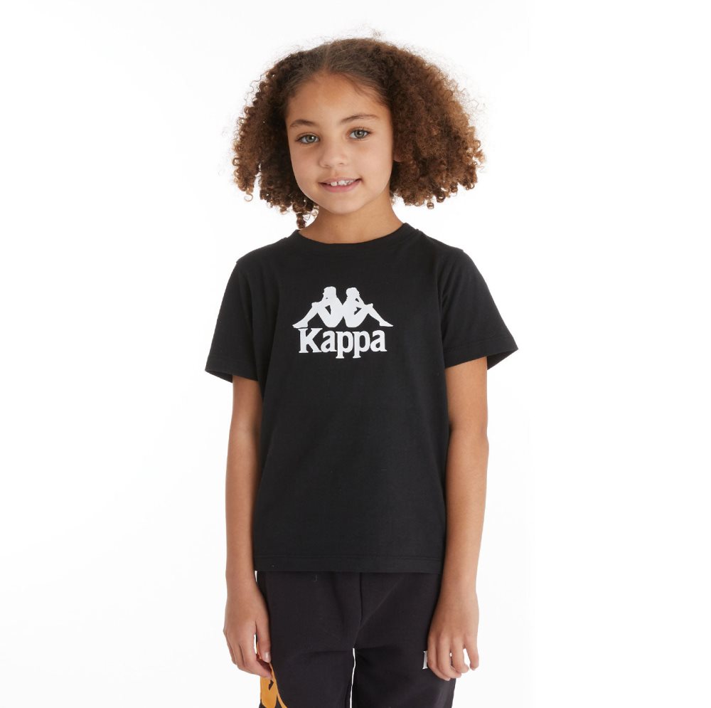 Camiseta Kappa Authentic Molongio Negros Naranjas Claro | 85972-YAEH