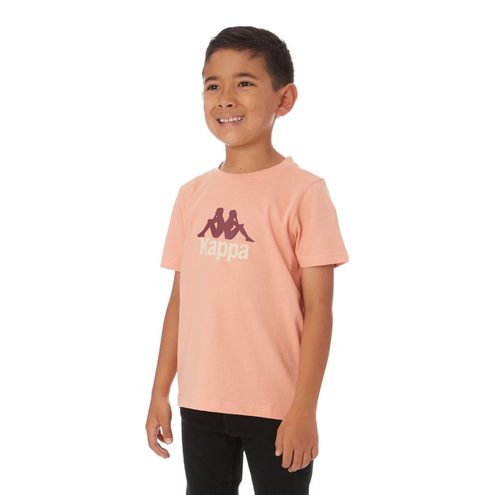 Camiseta Kappa Authentic Molongio Rosas Coral | 21039-WSYH