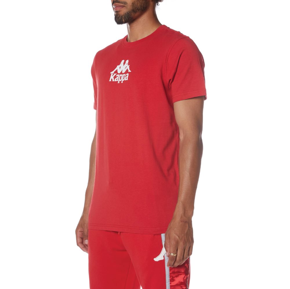 Camiseta Kappa Authentic Myrtle Rojos Blancos | 25148-XZQY