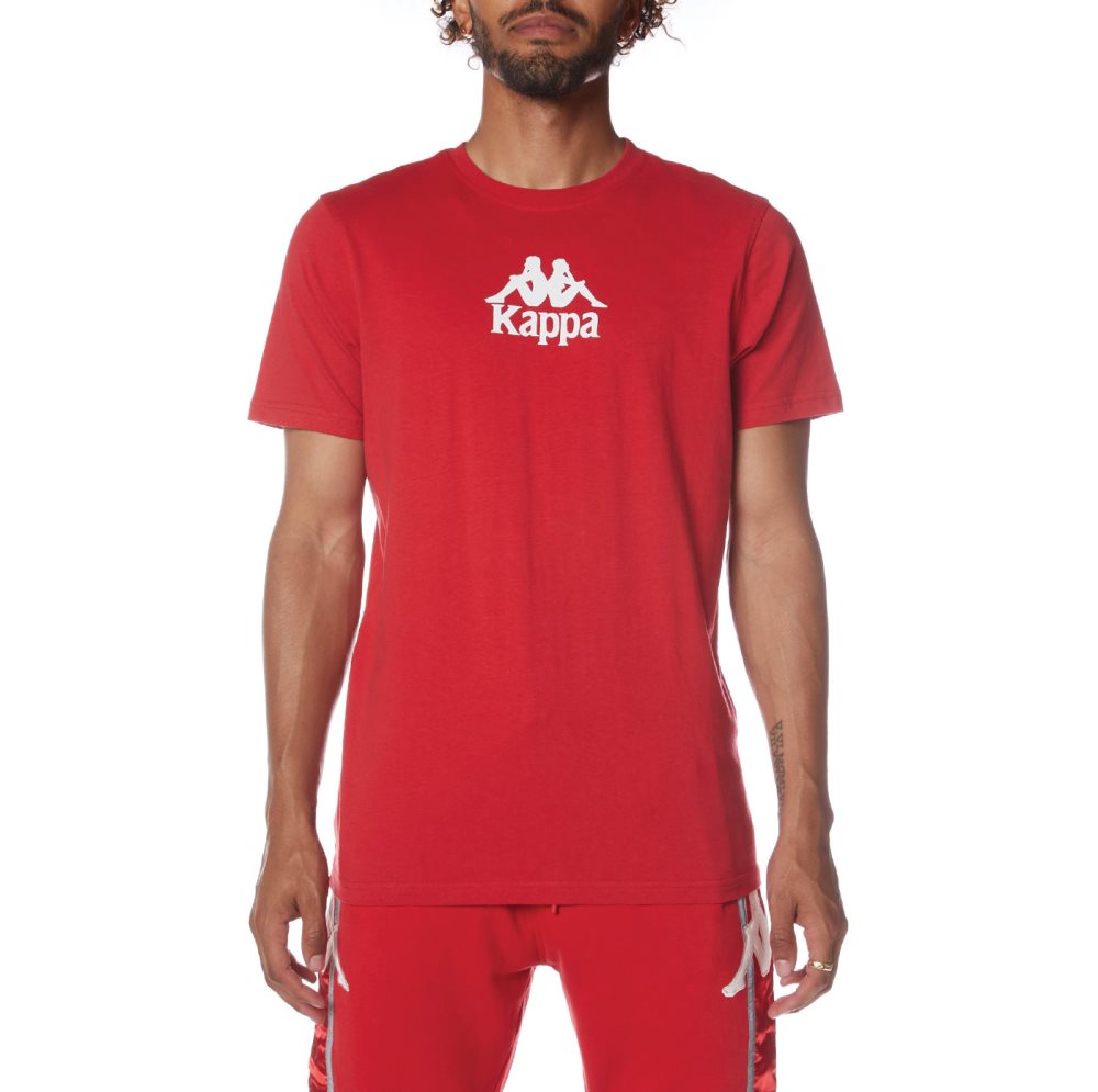 Camiseta Kappa Authentic Myrtle Rojos Blancos | 25148-XZQY