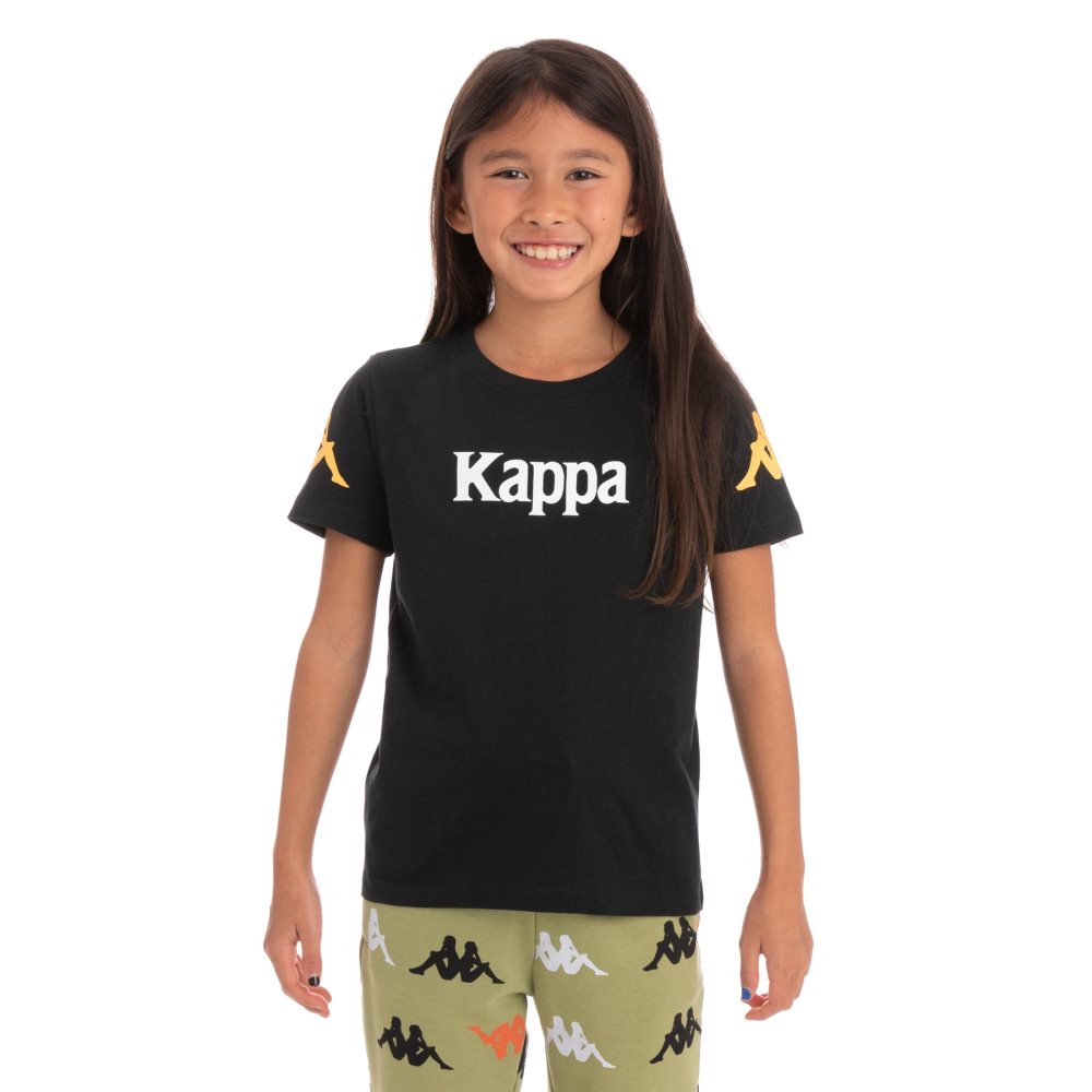 Camiseta Kappa Authentic Paroo Negros | 27453-HIDJ