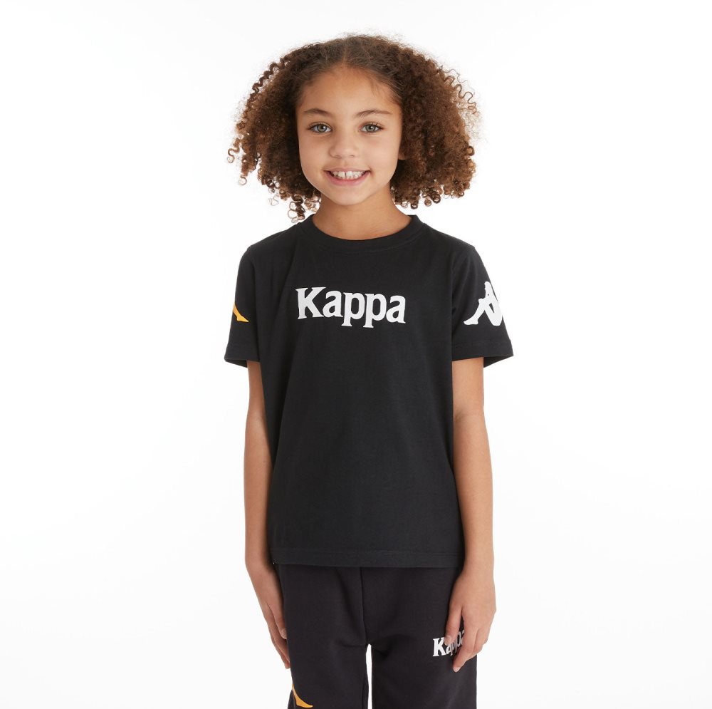 Camiseta Kappa Authentic Paroo Negros | 93176-UXMA