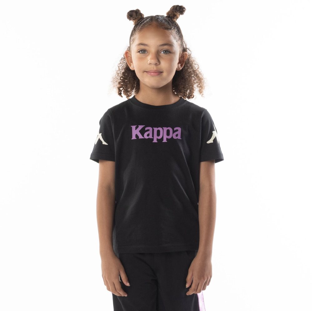 Camiseta Kappa Authentic Paroo Negros Morados | 87243-LZCH