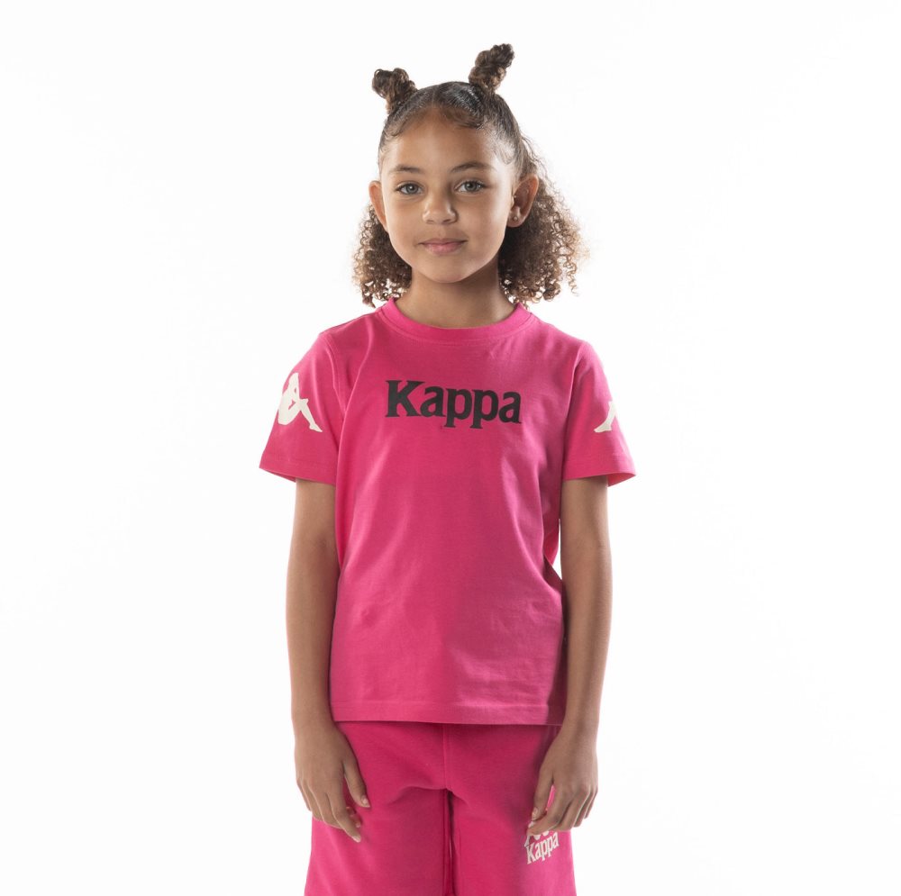 Camiseta Kappa Authentic Paroo Rosas Negros | 96475-UAFB