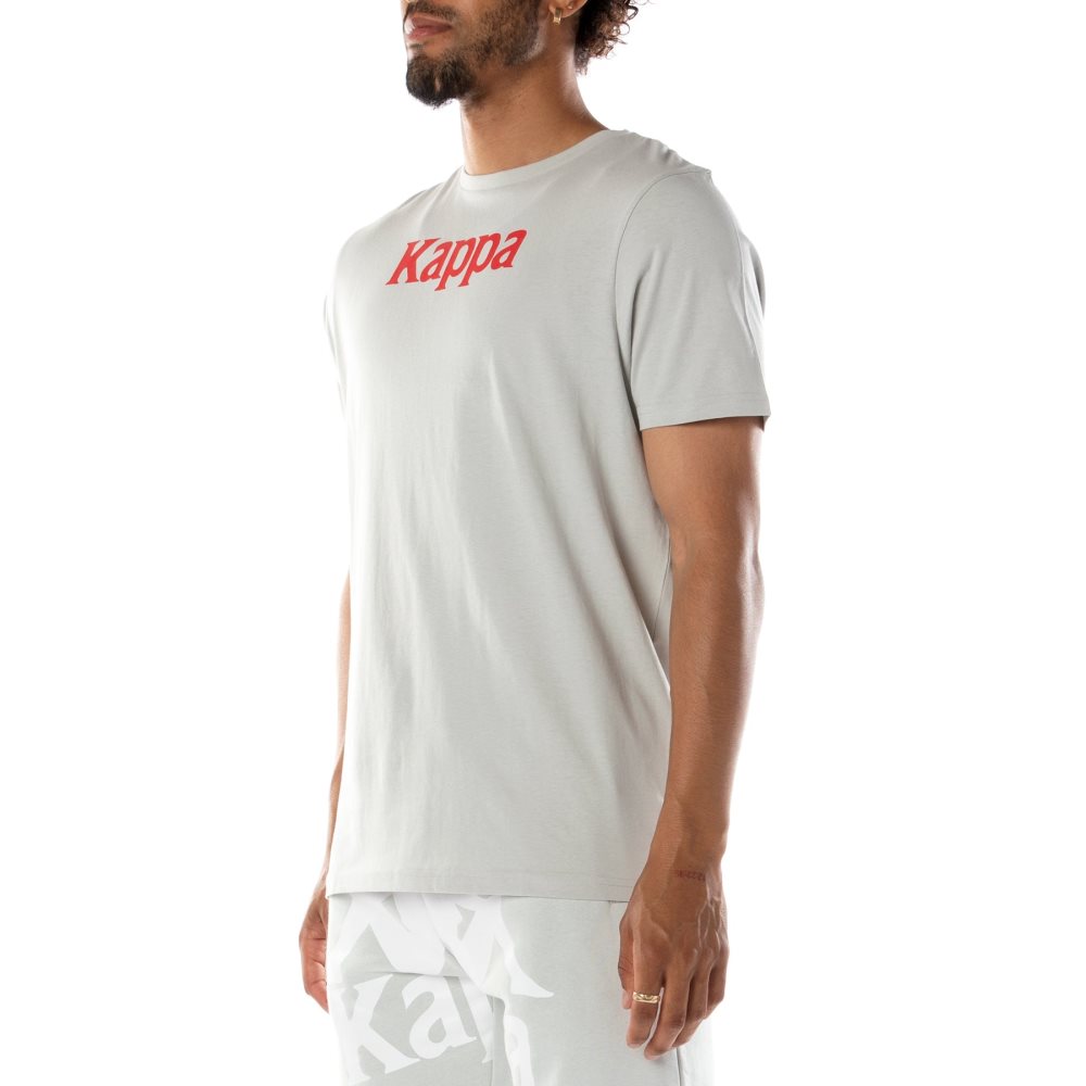 Camiseta Kappa Authentic Runis Grises Rojos | 78563-YWPL