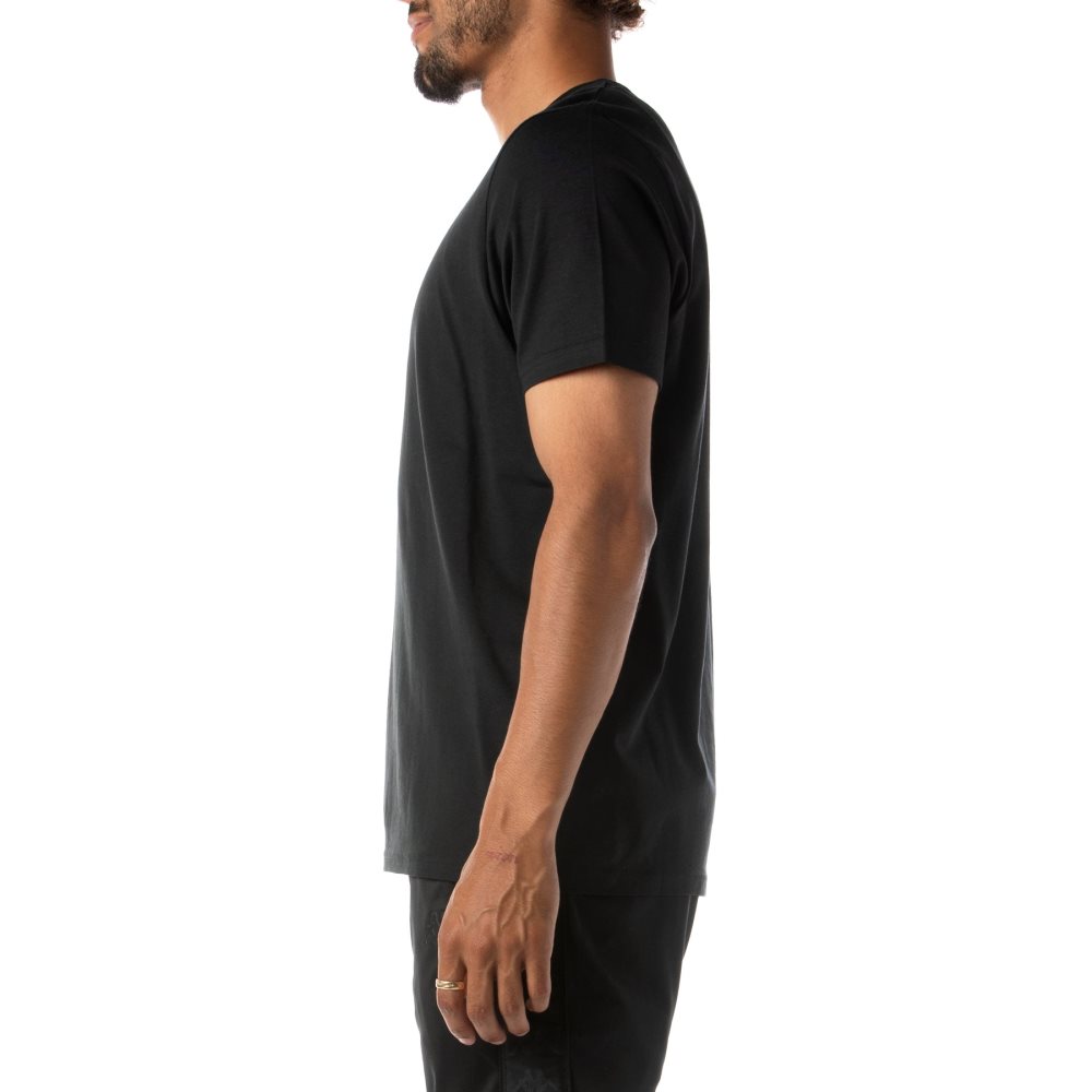 Camiseta Kappa Authentic Runis Negros Grises | 42095-IDVC