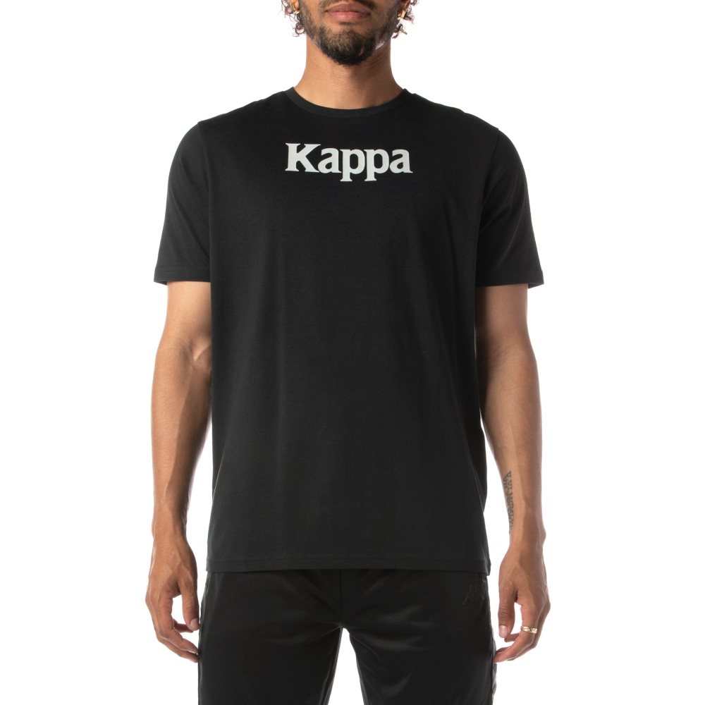 Camiseta Kappa Authentic Runis Negros Grises | 42095-IDVC