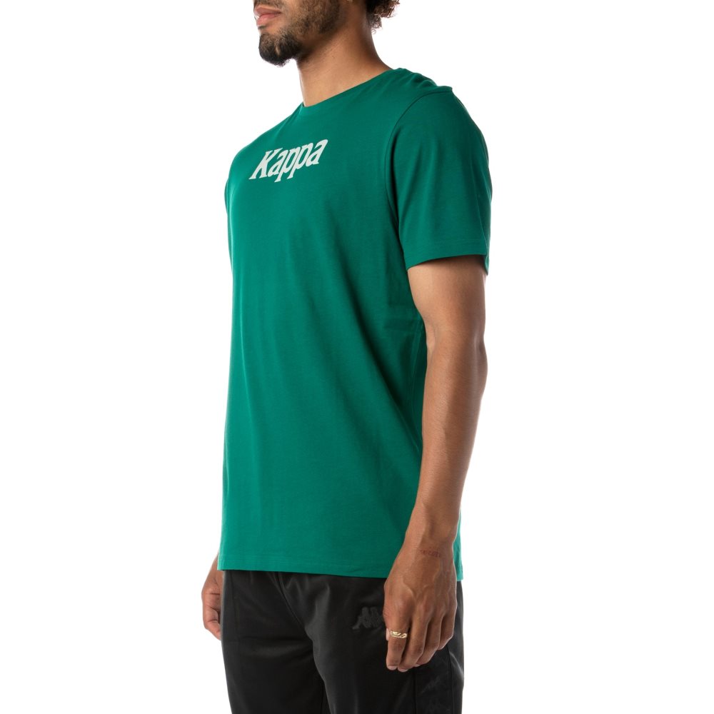 Camiseta Kappa Authentic Runis Verdes Grises | 13078-BPRT