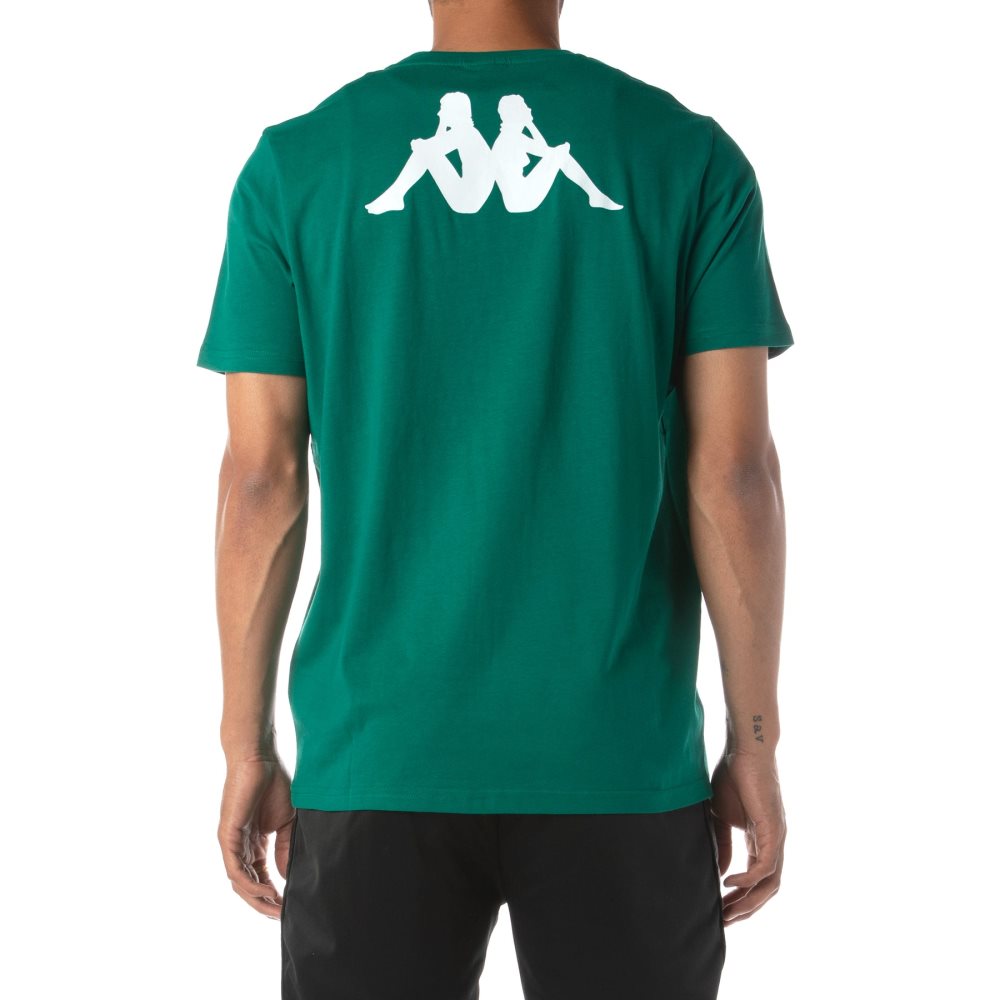 Camiseta Kappa Authentic Runis Verdes Grises | 13078-BPRT