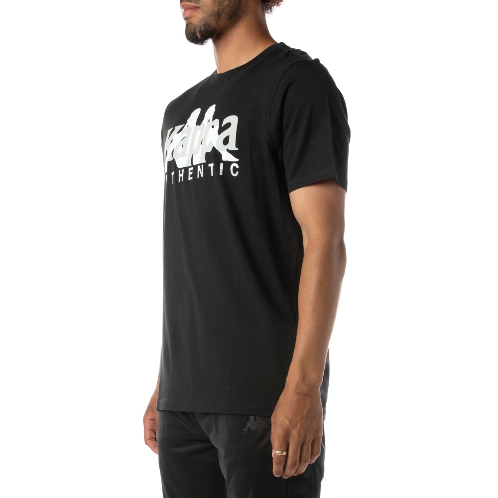 Camiseta Kappa Authentic Vanguard Negros | 72819-DHXK