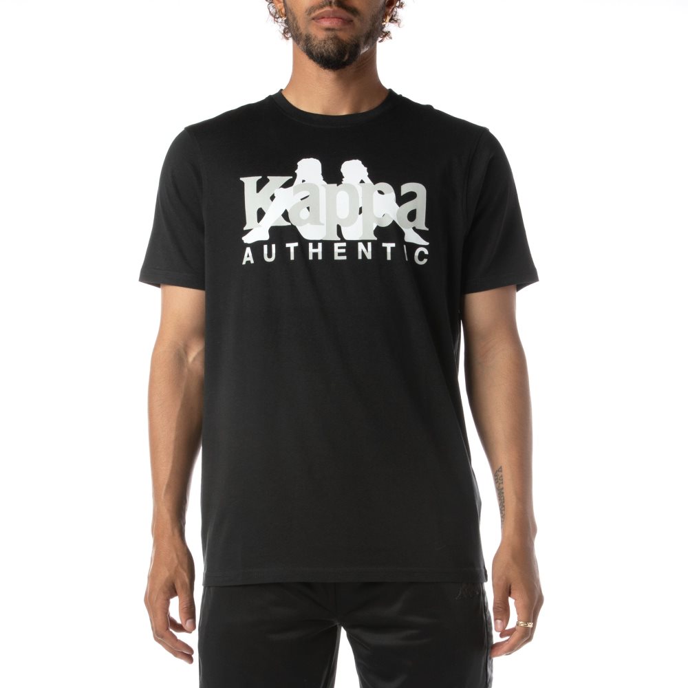 Camiseta Kappa Authentic Vanguard Negros | 72819-DHXK