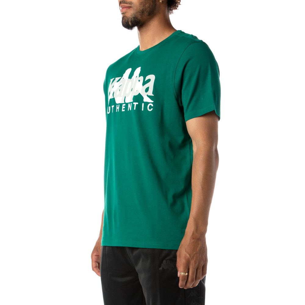 Camiseta Kappa Authentic Vanguard Verdes | 61538-VOFZ