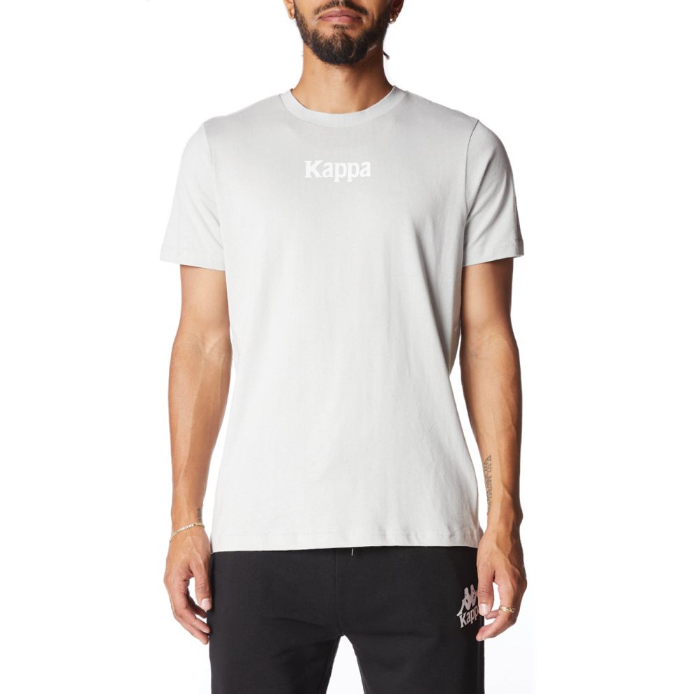 Camiseta Kappa Authentic Vornit Grises Blancos | 02379-XMSB