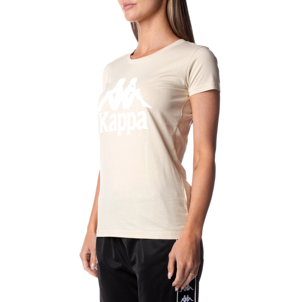 Camiseta Kappa Authentic Westessi Beige Blancos | 43768-KCOI