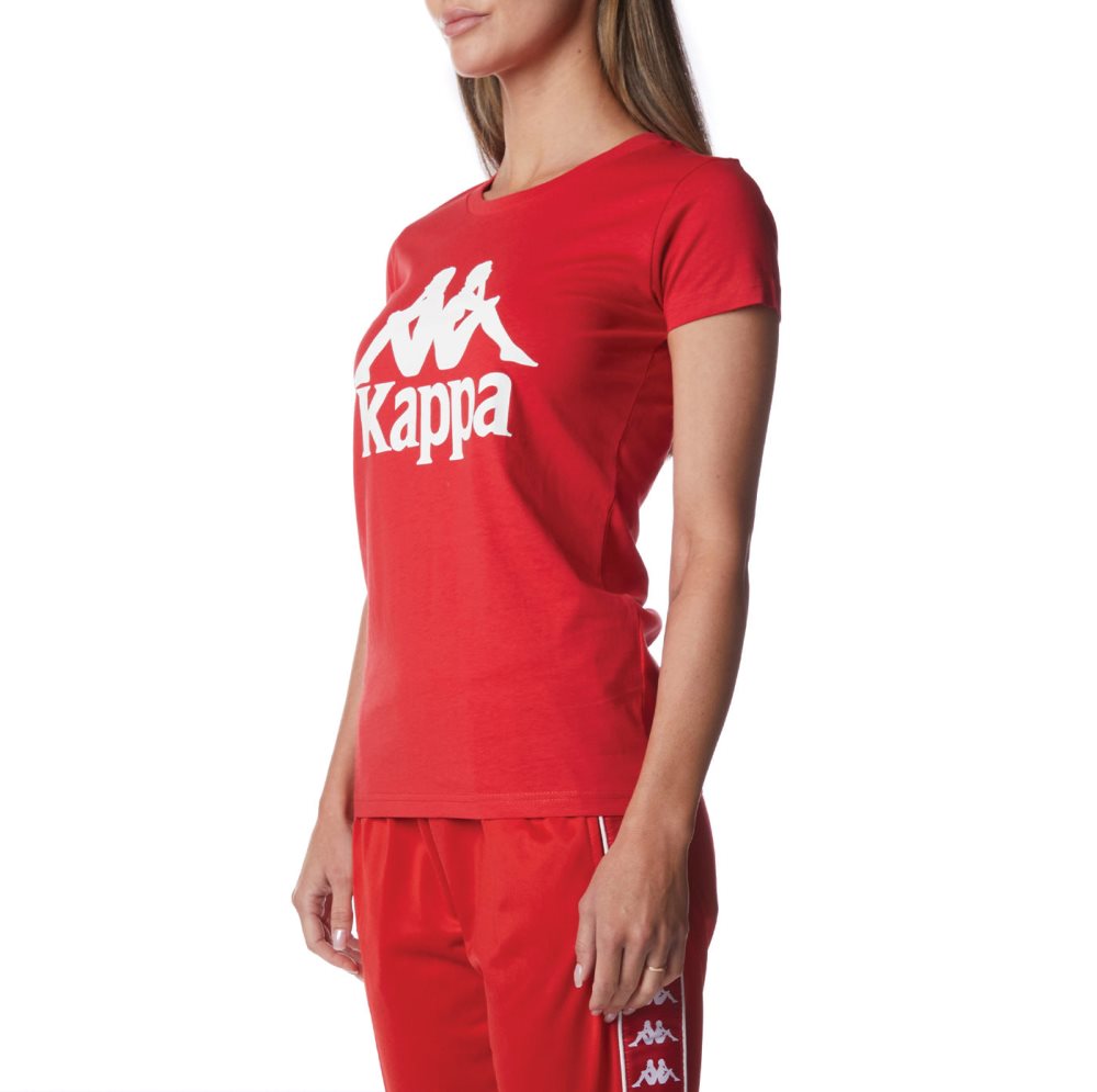 Camiseta Kappa Authentic Westessi Rojos Blancos | 95841-CMTV