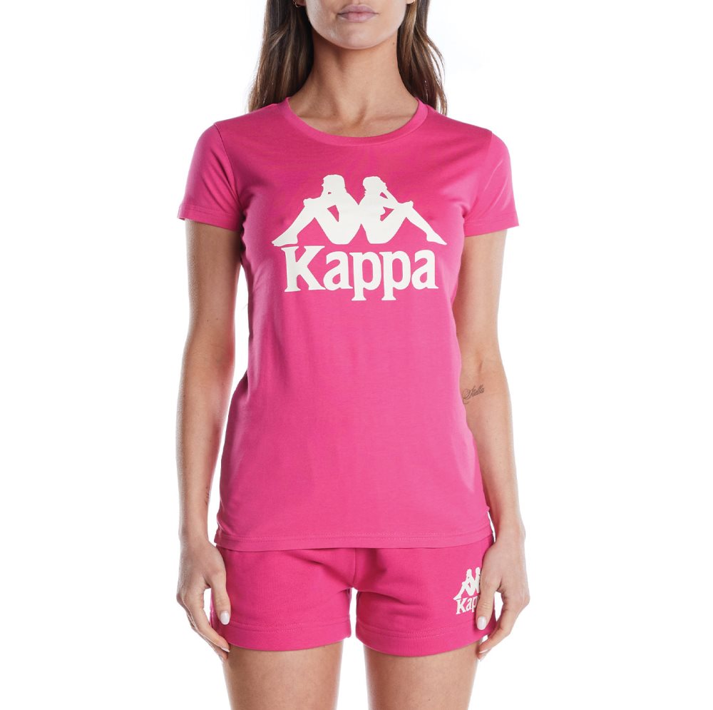 Camiseta Kappa Authentic Westessi Rosas Marrom | 37186-LVSN