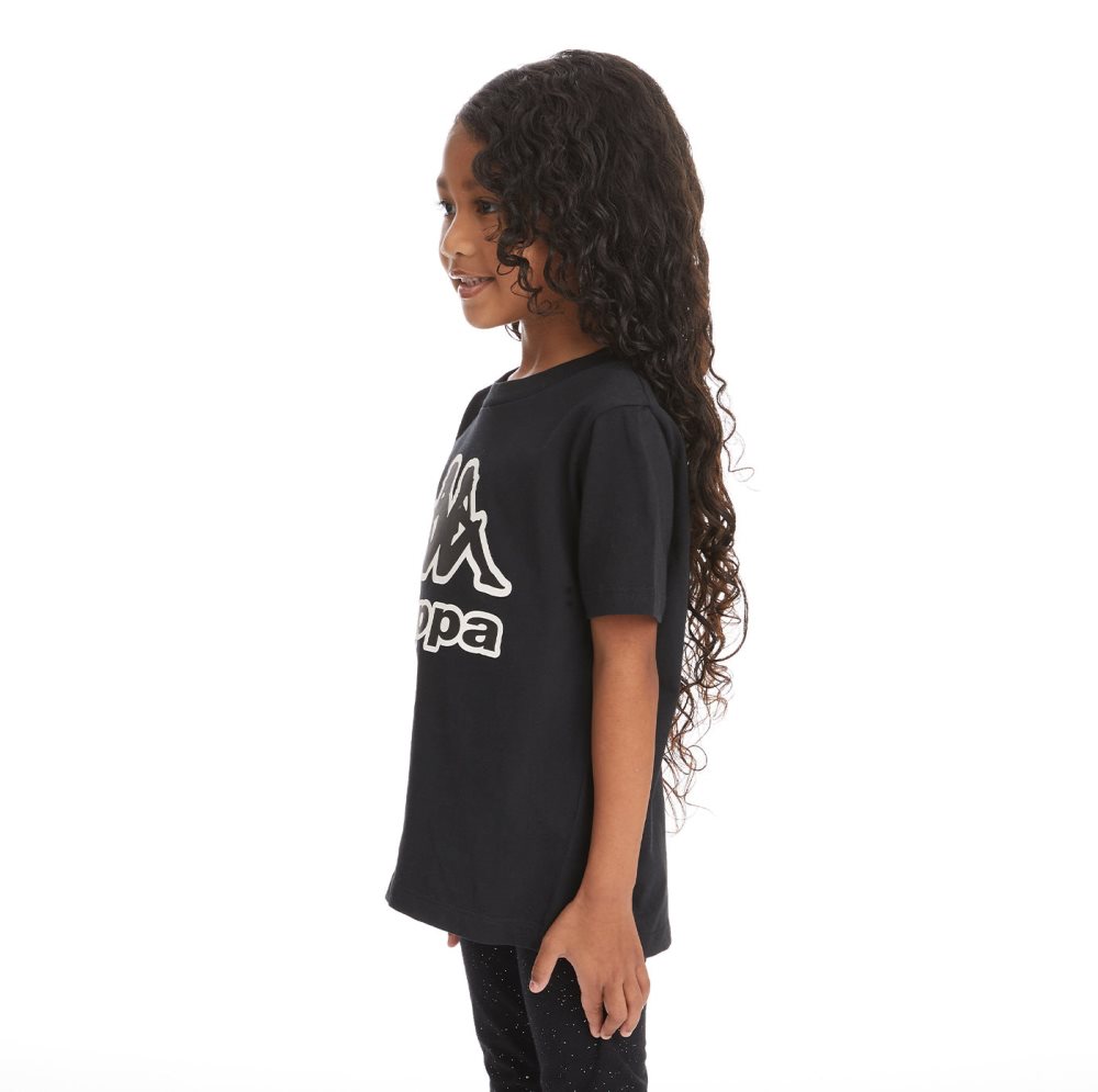 Camiseta Kappa Logo Bant Negros | 58697-IAZU