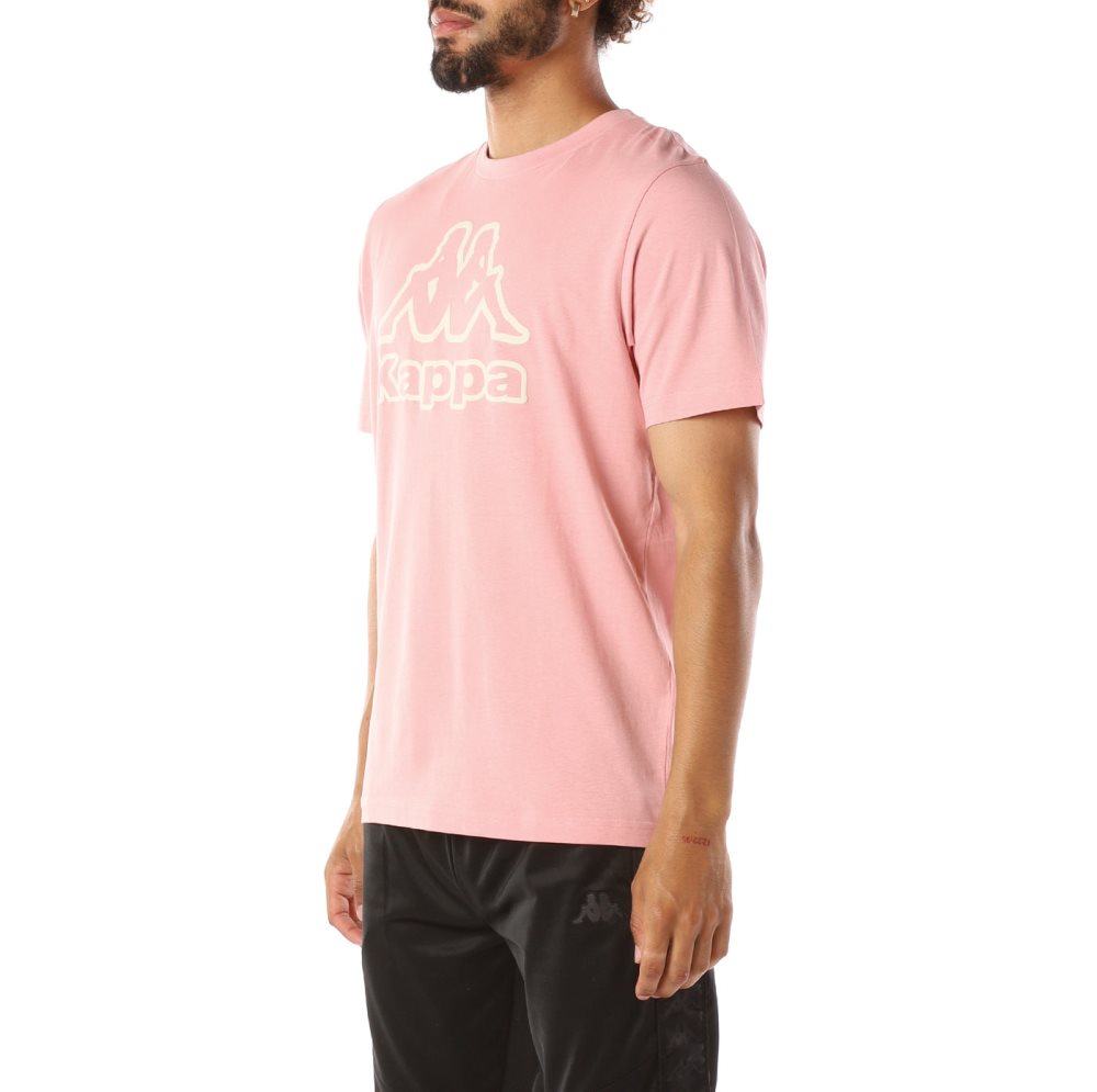 Camiseta Kappa Logo Bant Rosas Claro | 47162-JNED