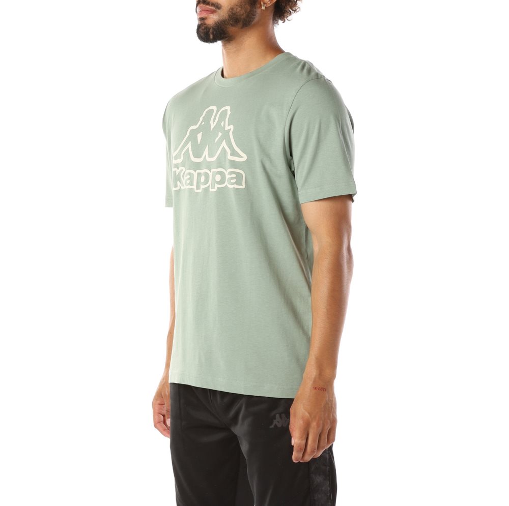 Camiseta Kappa Logo Bant Verde Oliva | 16520-VFXC