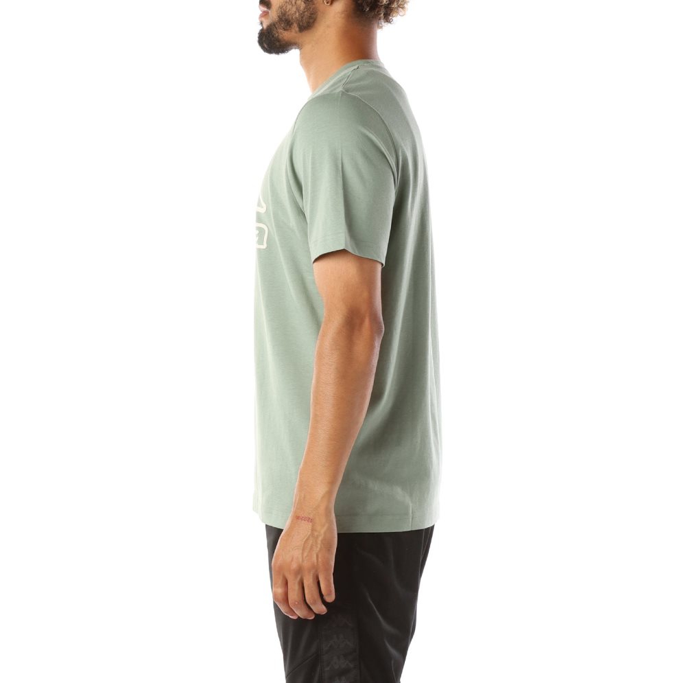 Camiseta Kappa Logo Bant Verde Oliva | 16520-VFXC