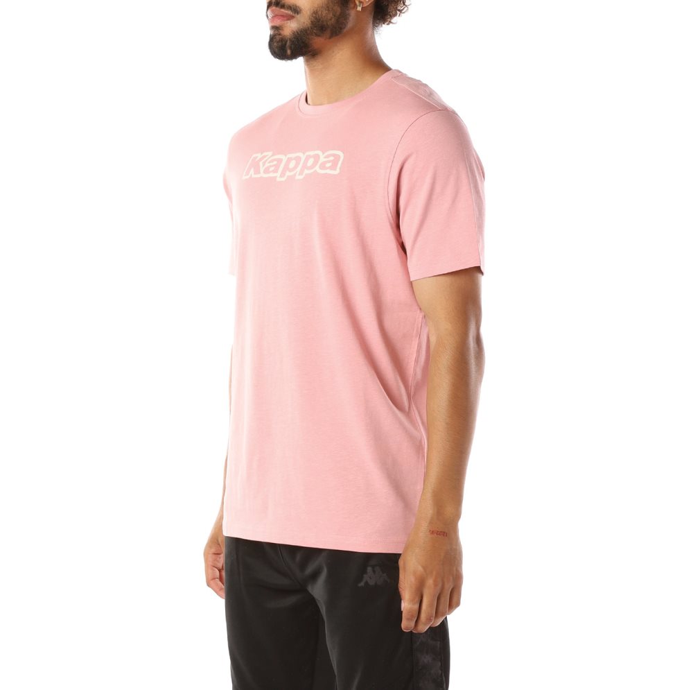 Camiseta Kappa Logo Cabal Rosas Claro | 12784-IEXT