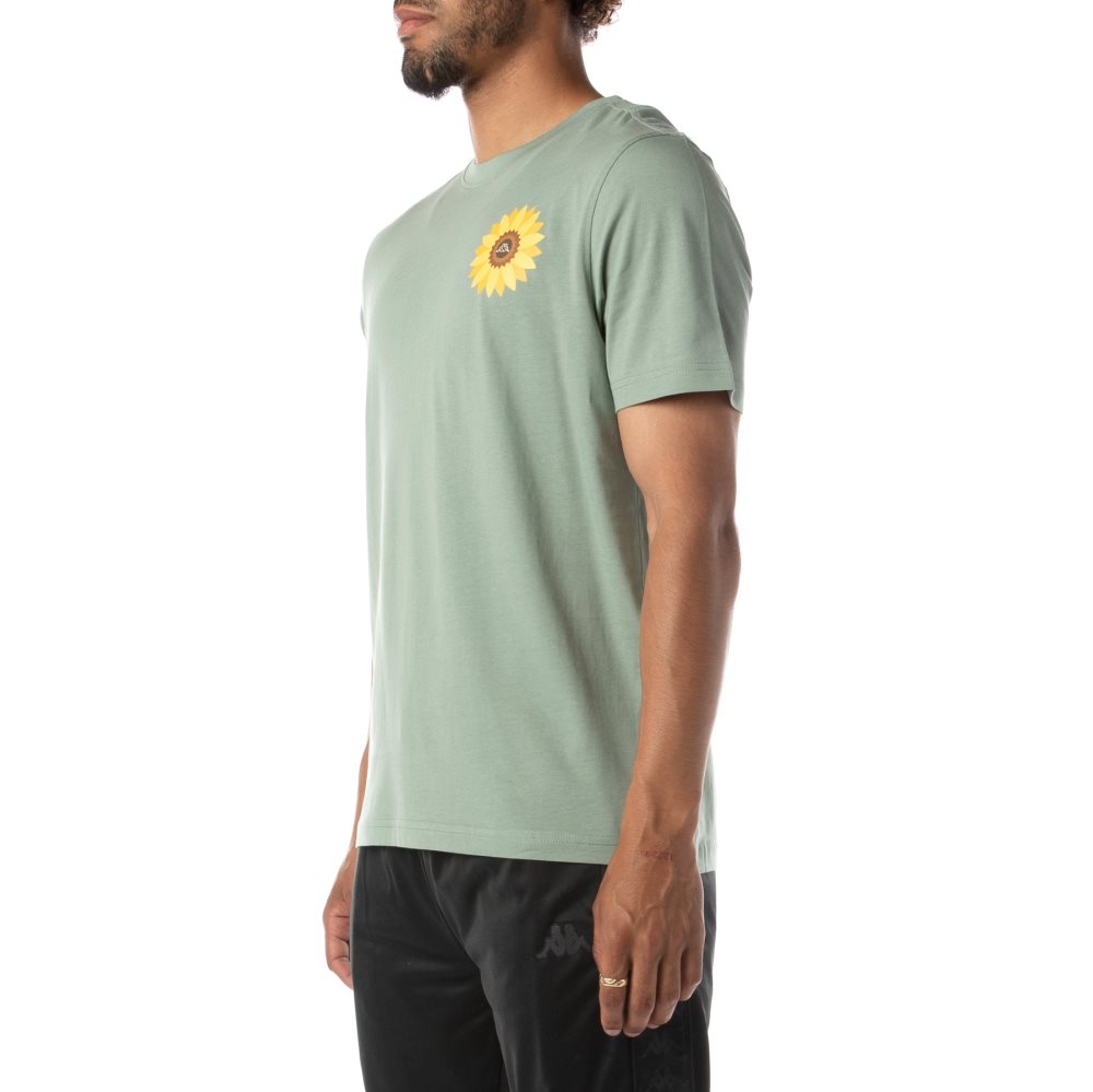 Camiseta Kappa Logo Palusa Verde Oliva | 25374-EUXD