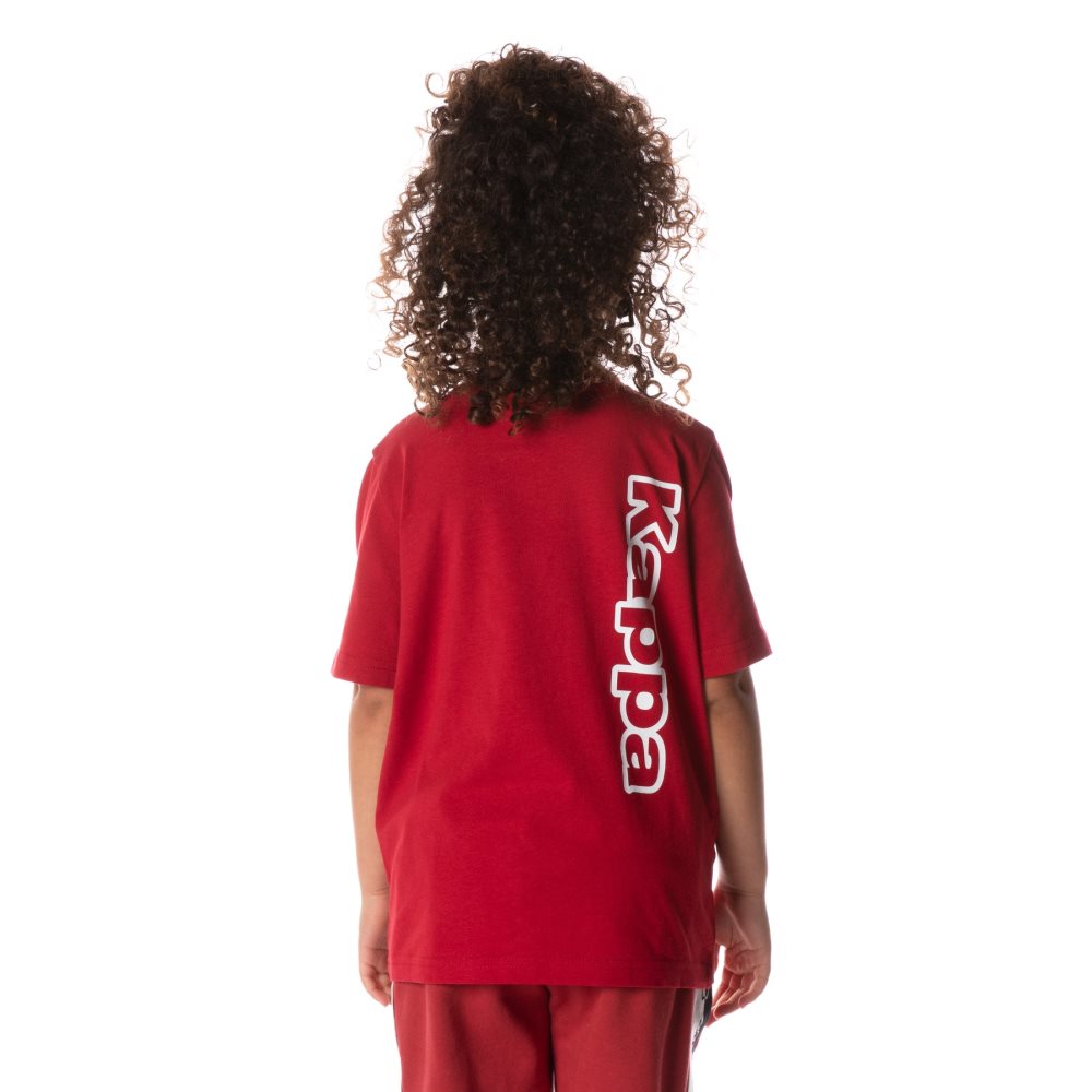 Camiseta Kappa Logo Tape Aomix Rojos | 18372-VQOP