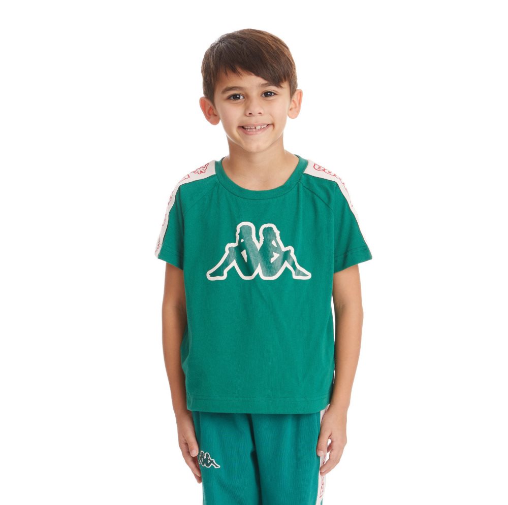 Camiseta Kappa Logo Tape Avirec 2 Verdes Oscuro | 68935-LAIV