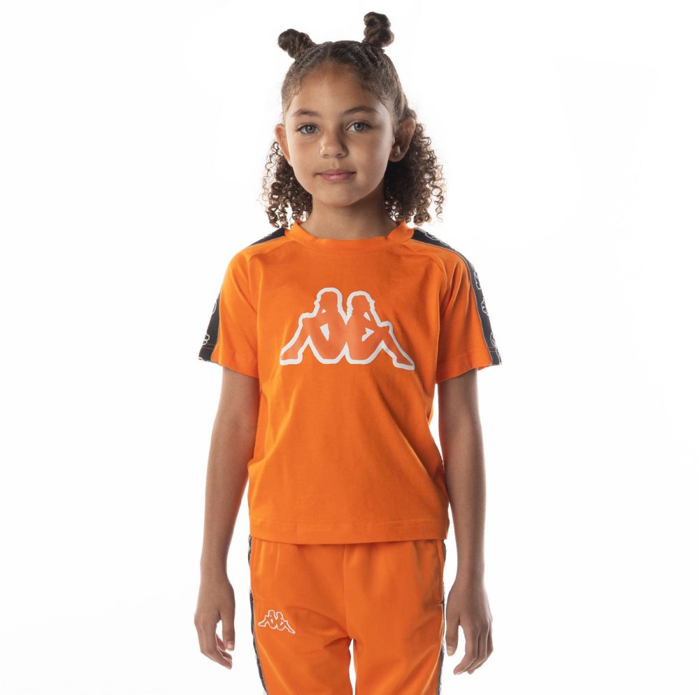 Camiseta Kappa Logo Tape Davirec Naranjas | 48760-FMJT