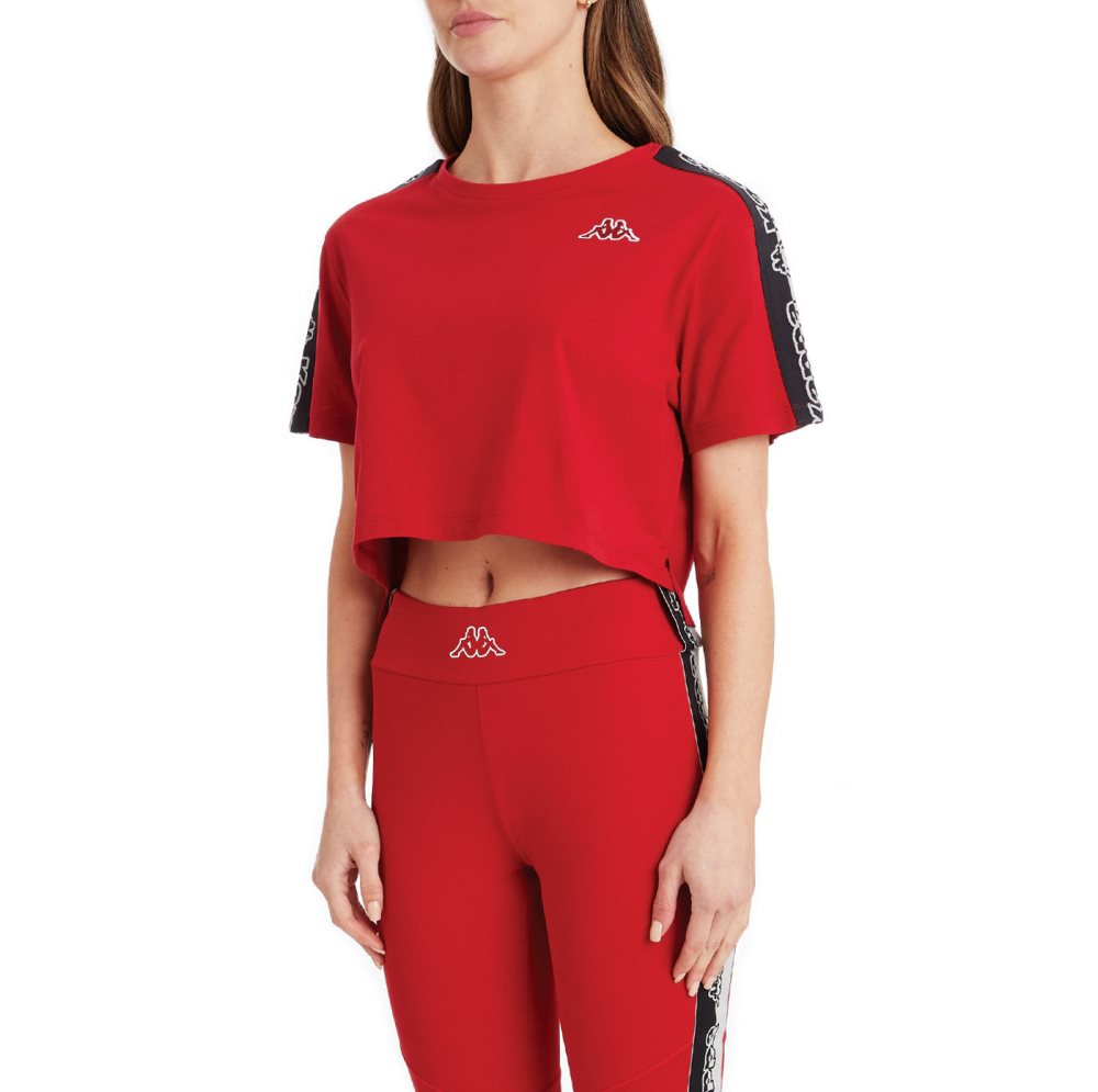 Camiseta Kappa Logo Tape Dera Rojos | 60214-JODP