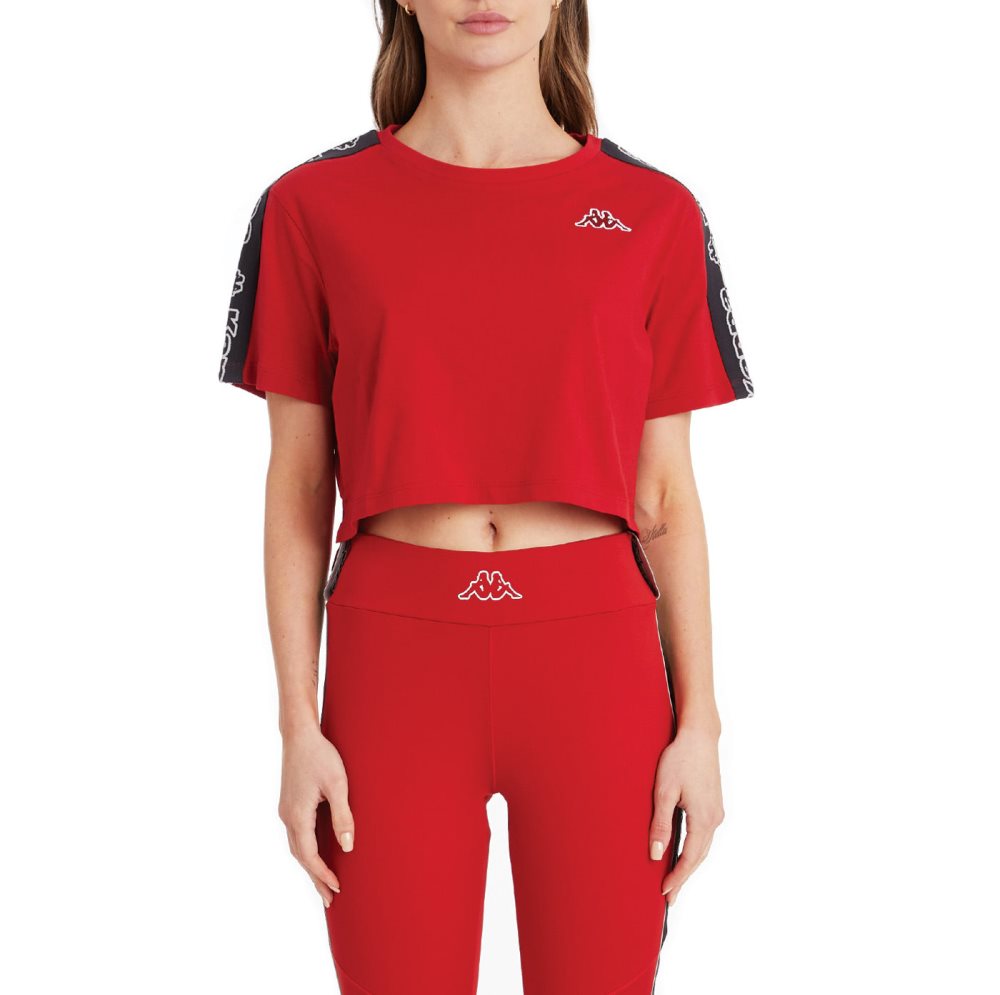 Camiseta Kappa Logo Tape Dera Rojos | 60214-JODP