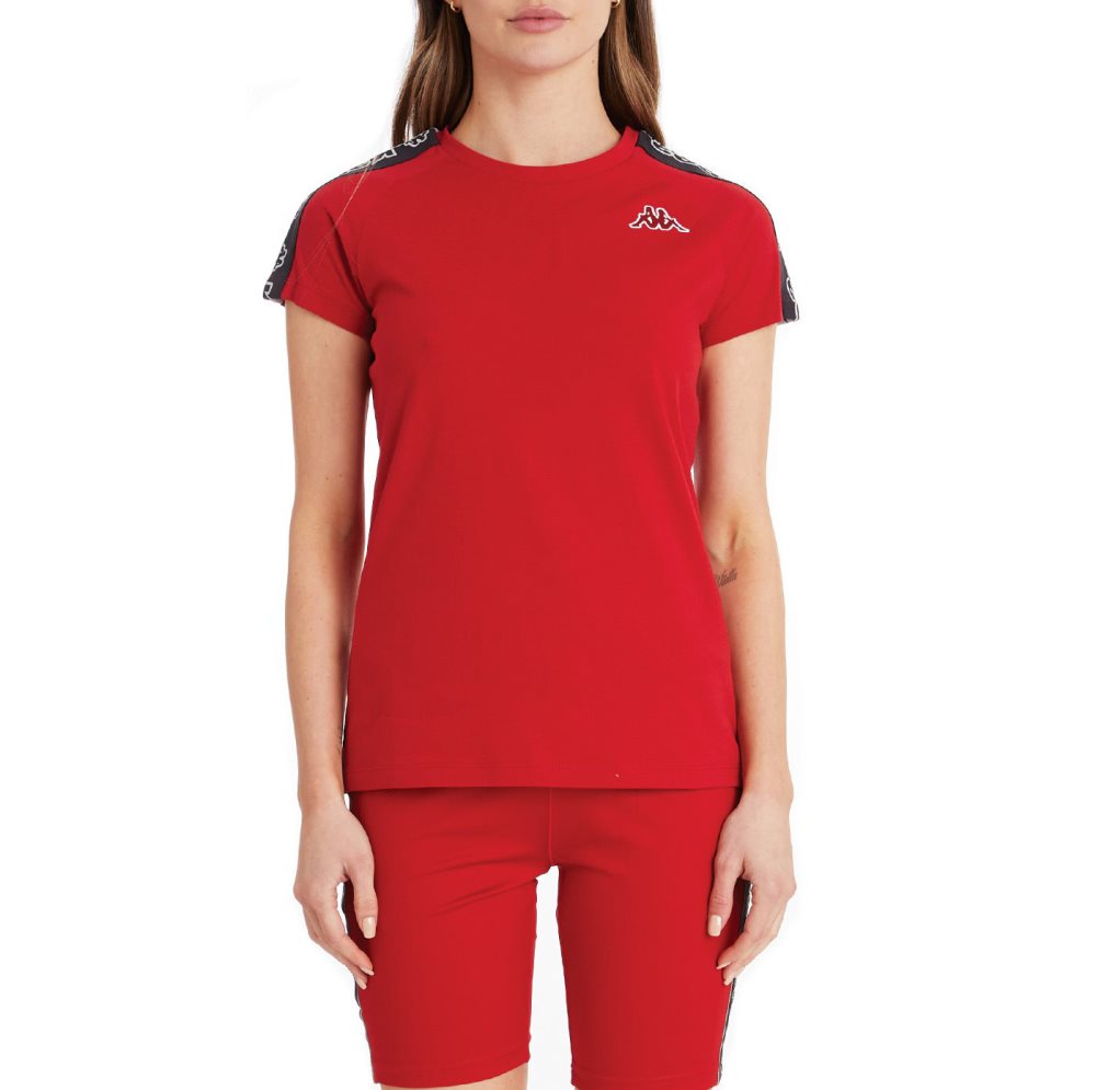 Camiseta Kappa Logo Tape Diza Rojos | 39012-CJRS