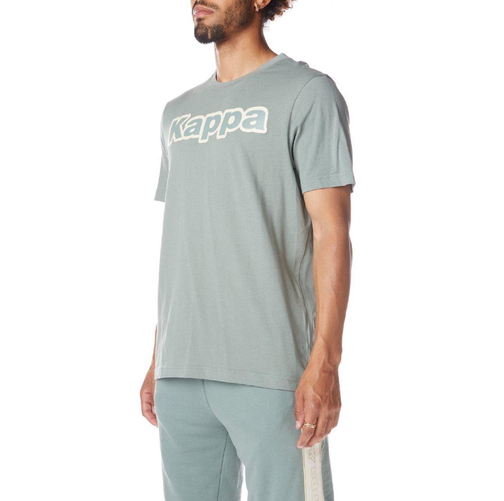 Camiseta Kappa Logot Tape Erco Verde Oliva | 09438-MPCQ