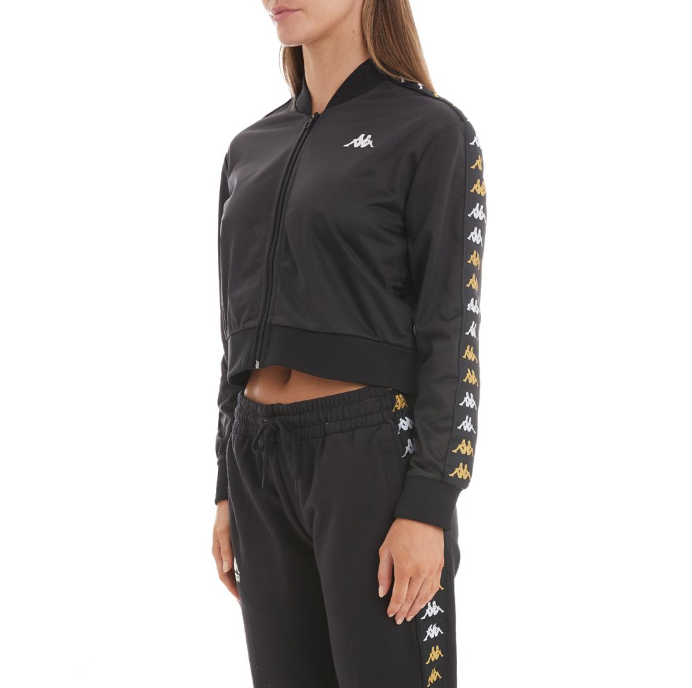 Chaquetas Deportivas Kappa 222 Banda Ponce Cropped Negros | 63150-DJXM