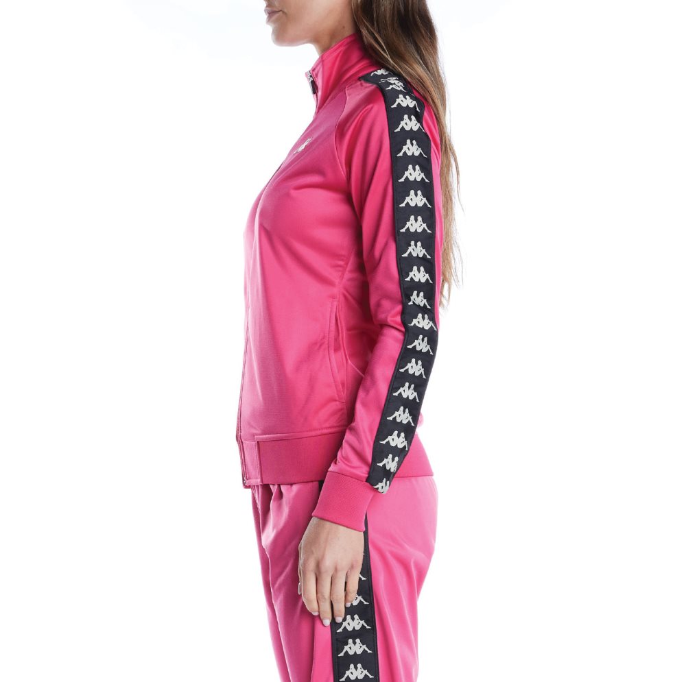 Chaquetas Deportivas Kappa 222 Banda Wanniston Slim Rosas Negros | 94503-NEQV