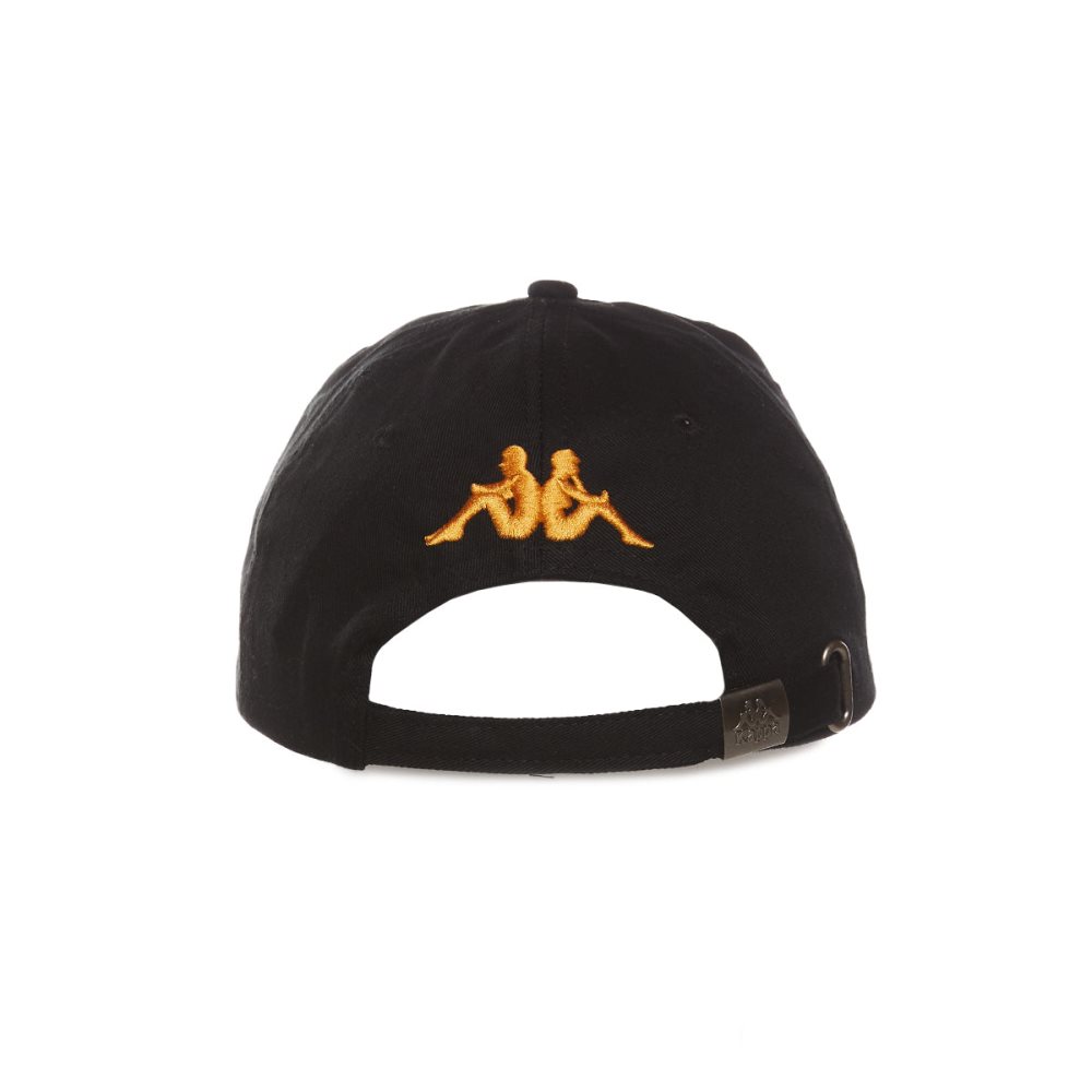 Gorras Kappa Authentic Hoogeveen Negros Naranjas | 51324-BXYS