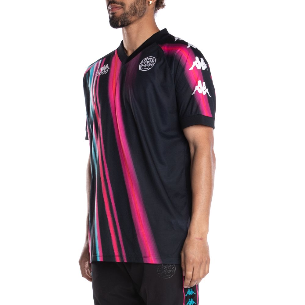 Jersey Kappa Authentic Gumball Gabz Soccer Negros Rosas | 57682-SBEU