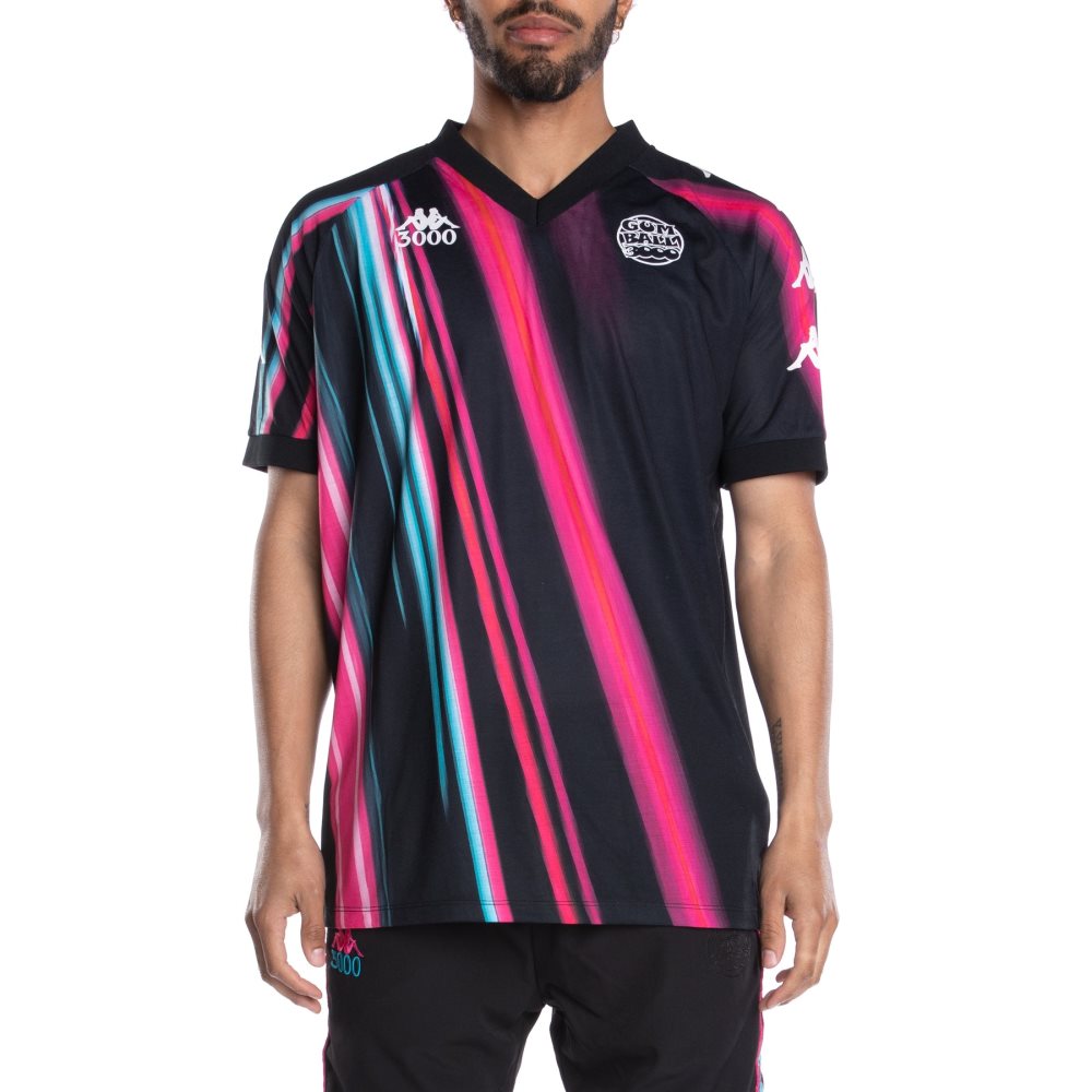 Jersey Kappa Authentic Gumball Gabz Soccer Negros Rosas | 57682-SBEU