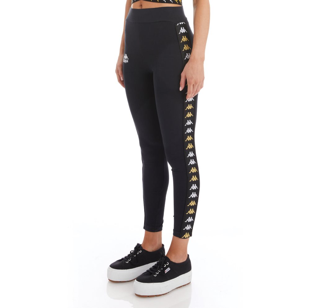 Leggins Kappa 222 Banda Baldhill Negros | 47536-CKVY