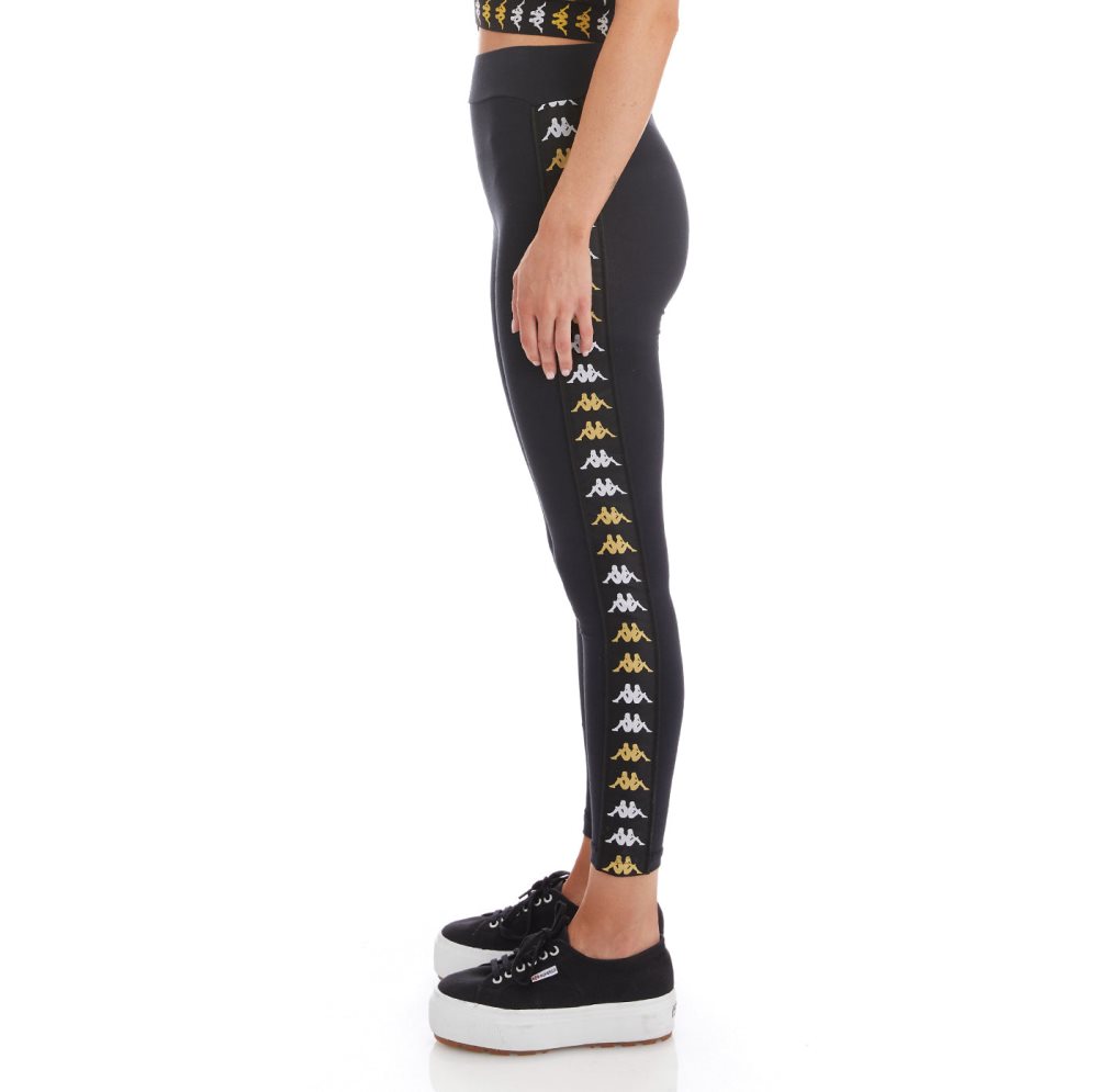 Leggins Kappa 222 Banda Baldhill Negros | 47536-CKVY